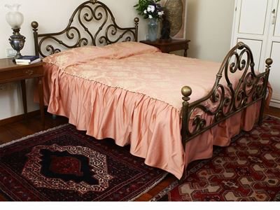 Letto Matrimoniale in Ottone Patinato