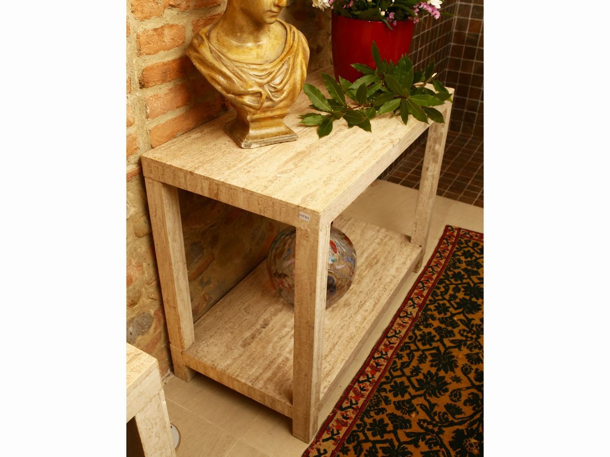 Console in Legno Rivestito in Travertino