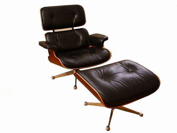 Longue chair 670 and Ottomana 671, Charles and Ray Eames, ICF Italia production
