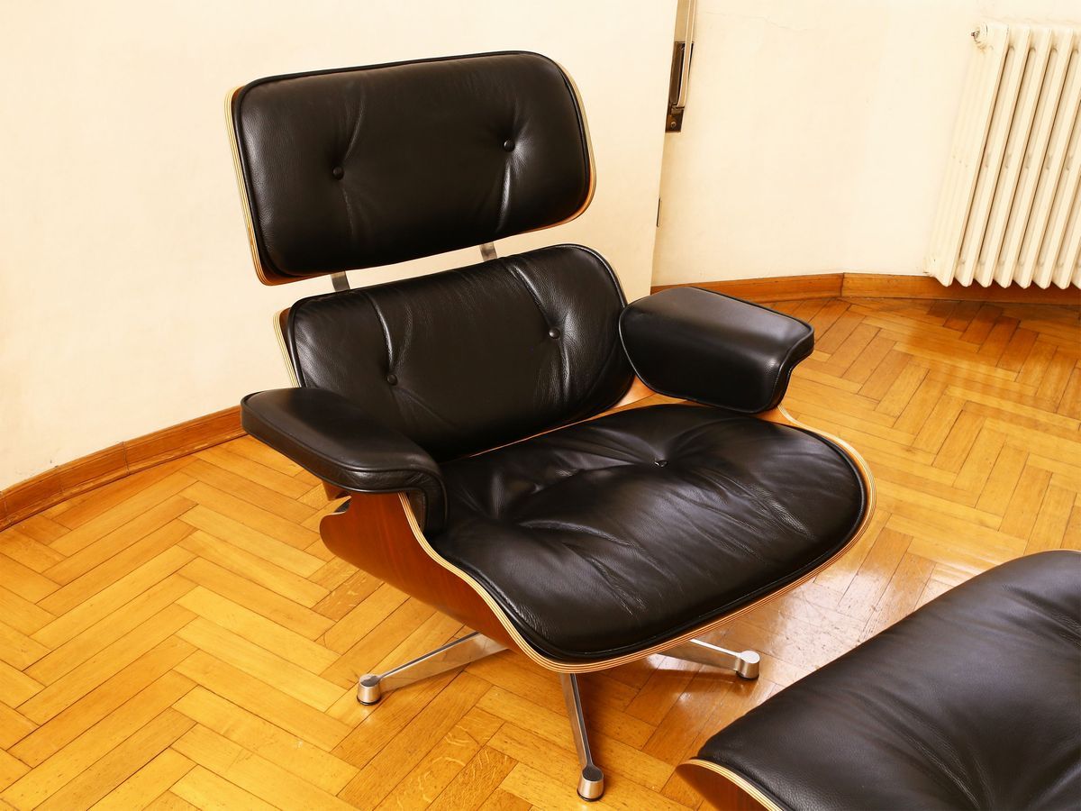 Longue Chair 670 e Ottomana 671, Charles e Ray Eames, Produzione Icf Italia