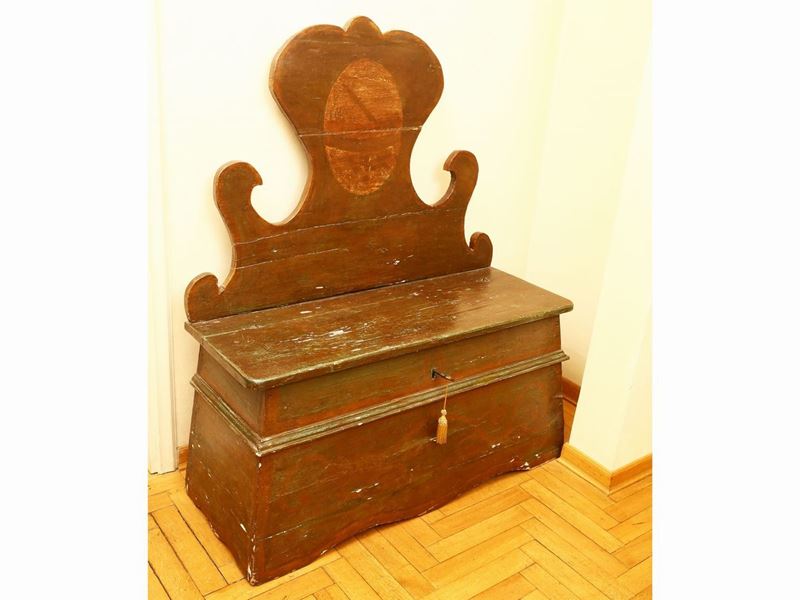 Piccola Panca Rustica in Legno Laccato