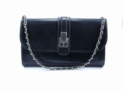 Borsa a Spalla in Lucertola Nera, Gucci