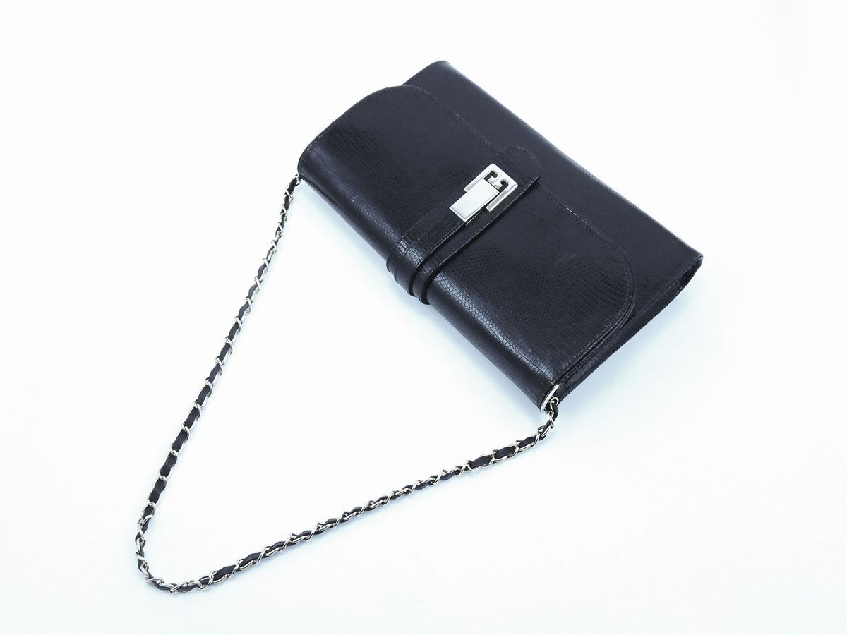 Borsa a Spalla in Lucertola Nera, Gucci
