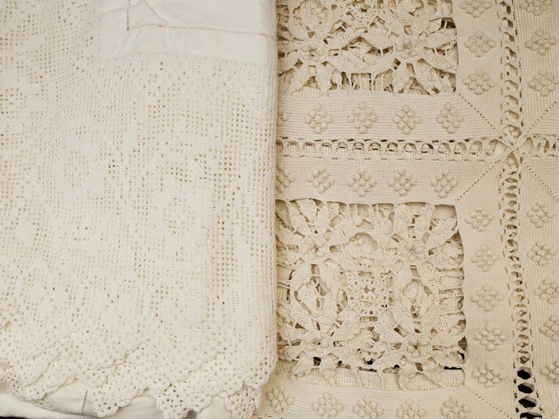 Lotto di Tovaglie in Cotone Bianco