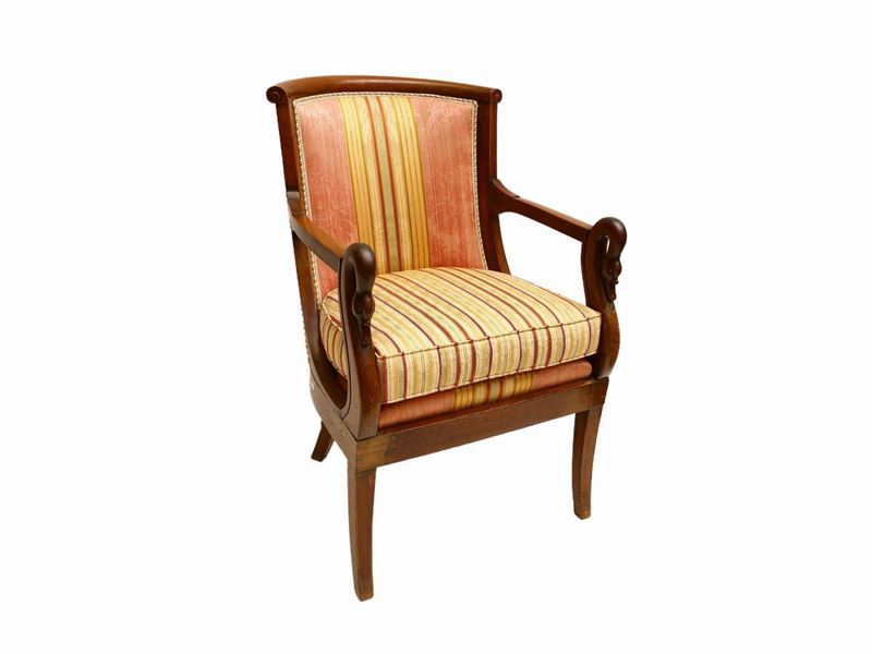 Coppia di Poltroncine a Pozzetto in Mogano