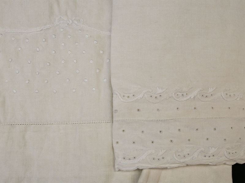 Lotto di Lenzuola Singole in Lino Bianco,