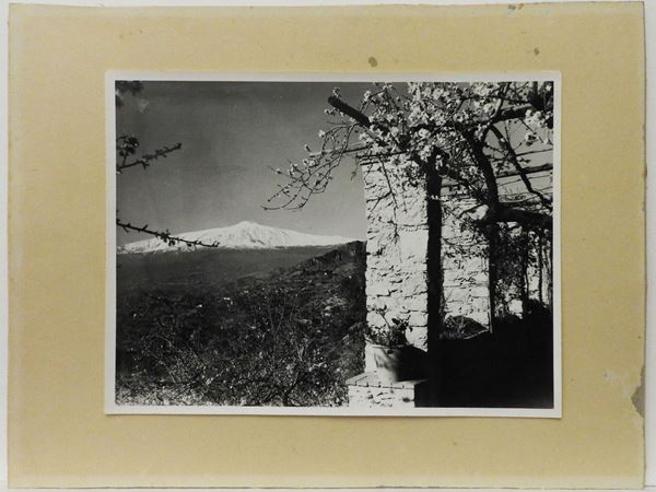 Gaetano D'Agata - Taormina paesaggio con Etna