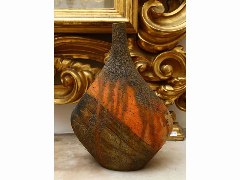 Marcello Fantoni - Vaso in Terracotta Smaltata nei Toni Terra