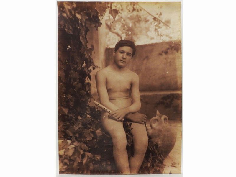 Gaetano D'agata - Giovane con Flauto e Anfora, 1920 Circa
