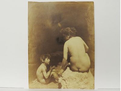 Taormina Bimbo e Nudo Femminile di Schiena, 1890 Circa