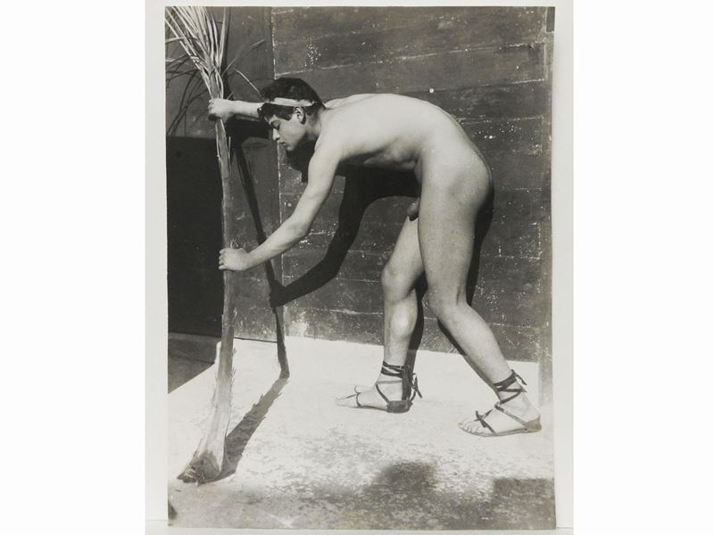Wilhelm Von Gloeden - Taormina Nudo Maschile e Foglia di Palma, 1910 Circa