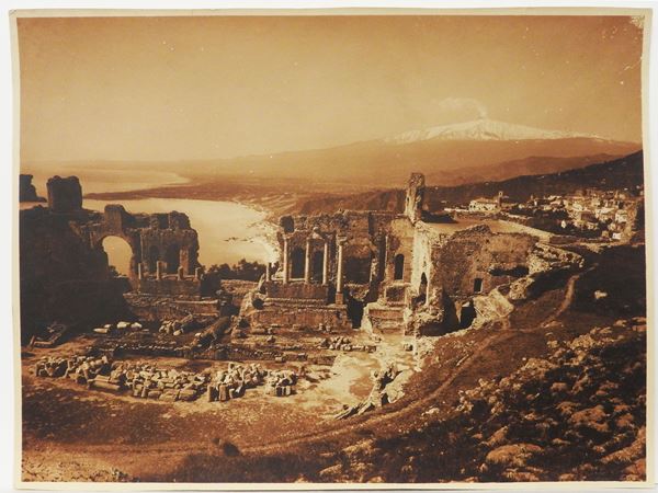 Gaetano D'Agata : Taormina Teatro Greco, 1920 circa  ((1883-1949))  - Auction Images of Sicily from the d'Agata Studio and other collections - Maison Bibelot - Casa d'Aste Firenze - Milano