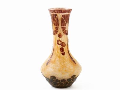 Vasetto Schneider le Verre Française Decoro Annelé