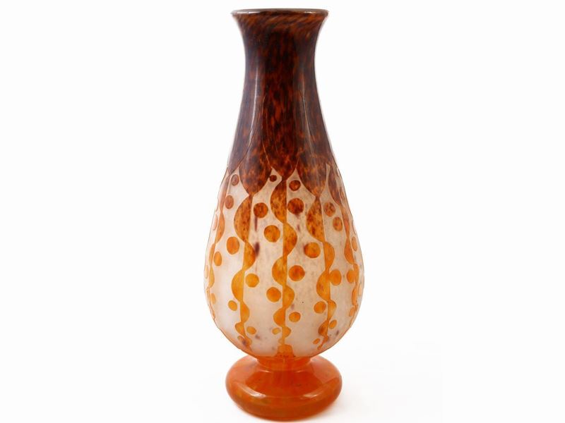 Vaso le Verre Français Decoro Rubaniers