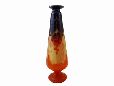 Grande Vaso le Verre Français Decoro Begonias