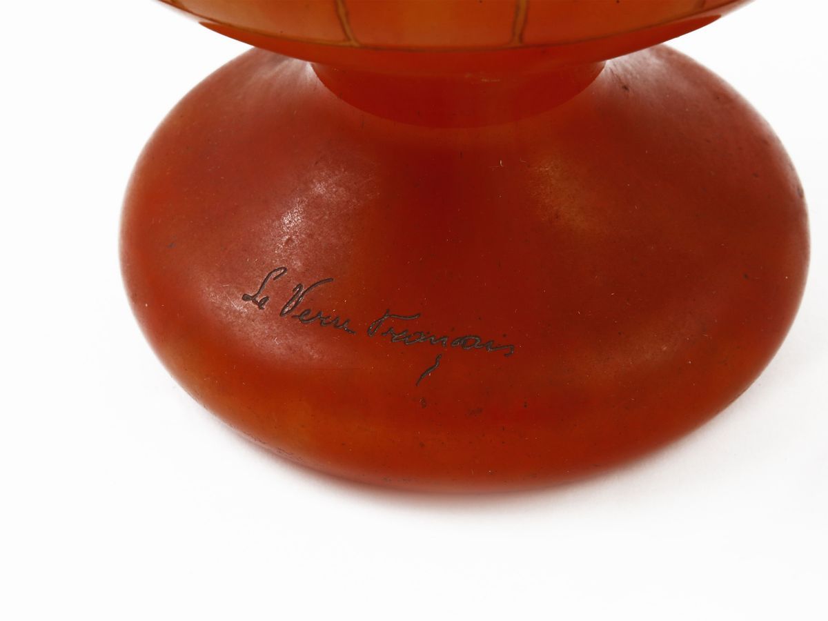 Grande Vaso le Verre Français Decoro Begonias