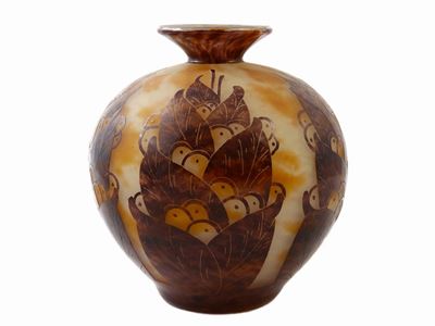 Vasetto le Verre Français Decoro Lauriers