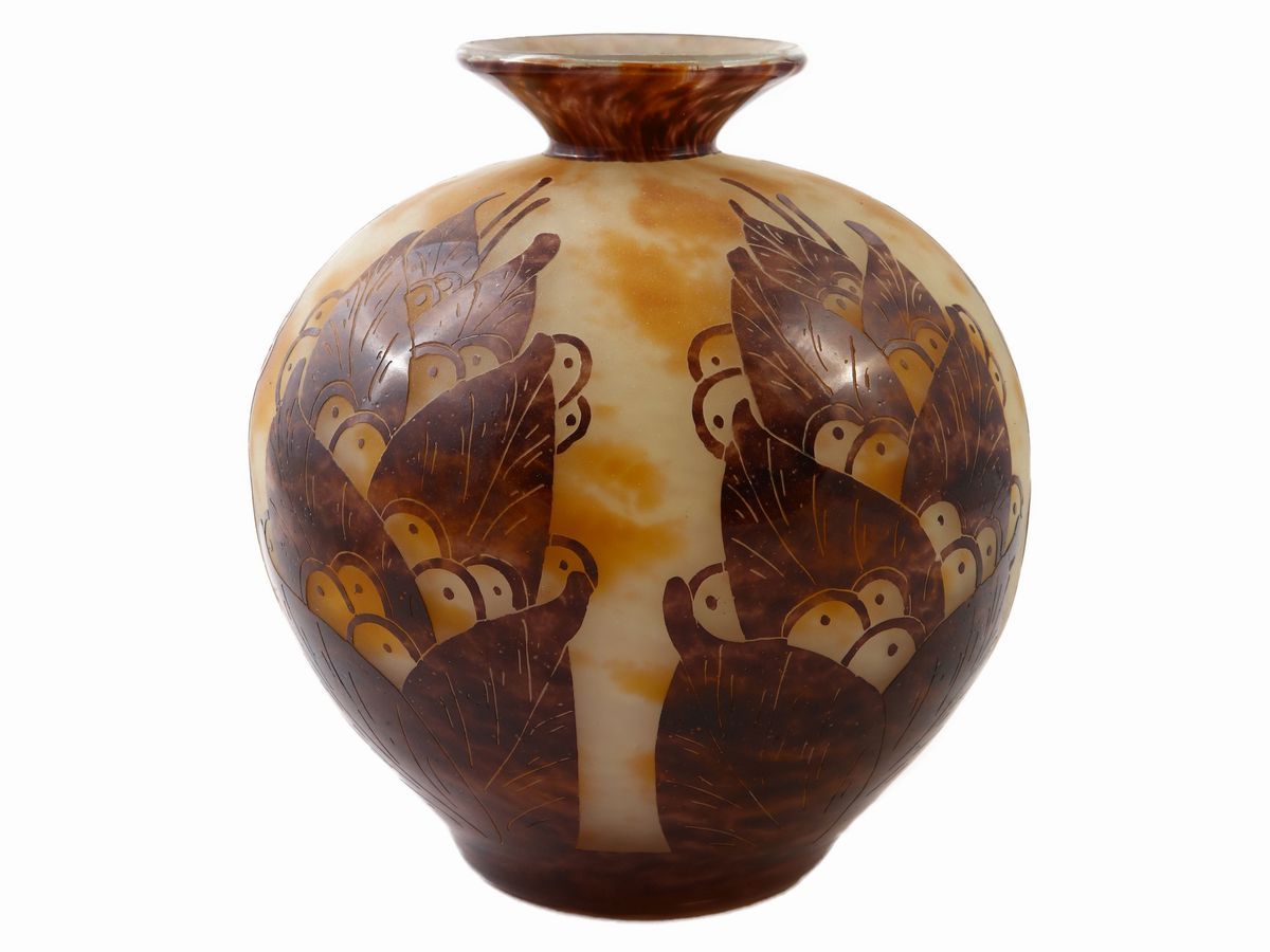 Vasetto le Verre Français Decoro Lauriers