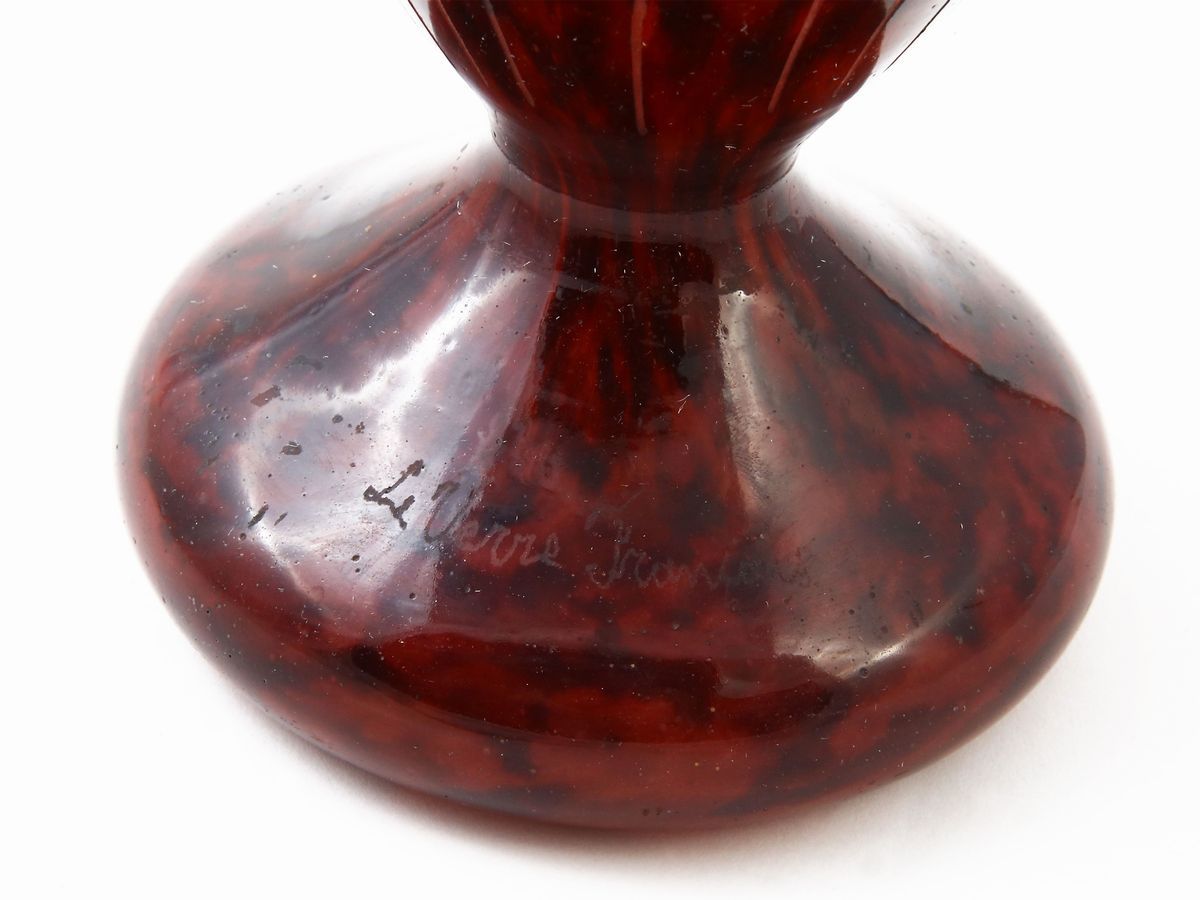Vaso le Verre Français Decoro Feuilles De Tabac