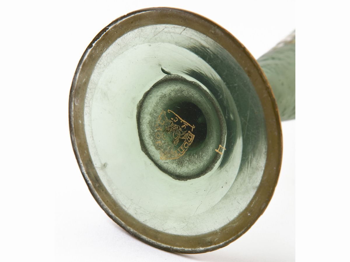 Vaso Legras in Vetro Ghiacciato Verde Chiaro