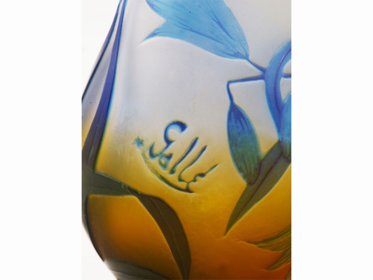 Vaso Emile Gallé in Vetro Doppio