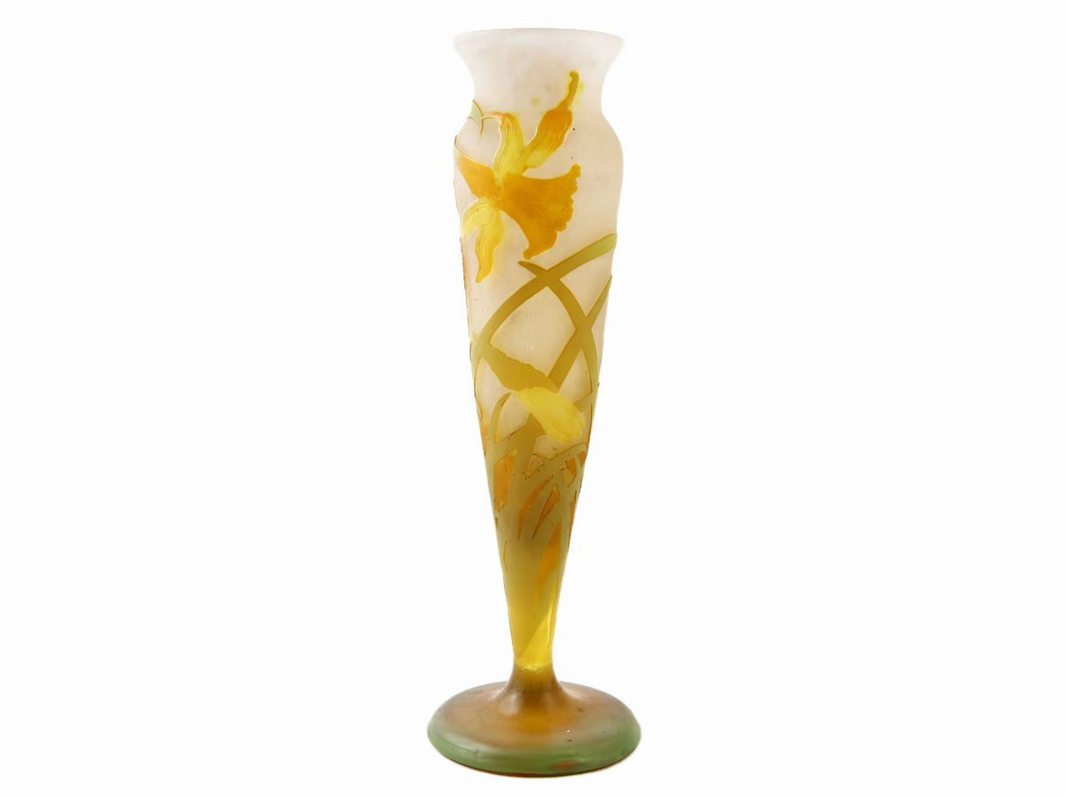Vaso Emile Gallè in Vetro Doppio Strato