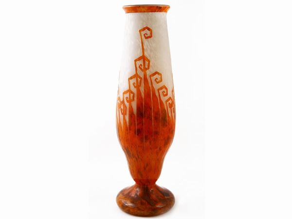 Le Verre Française orange glass vase