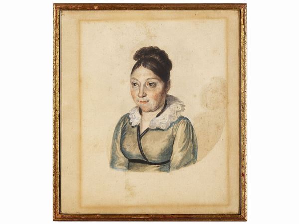 Scuola inglese del XIX secolo : Female portrait  - Auction Furniture, silvers, paintings and antique curiosities partly from Villa Mannelli - Maison Bibelot - Casa d'Aste Firenze - Milano
