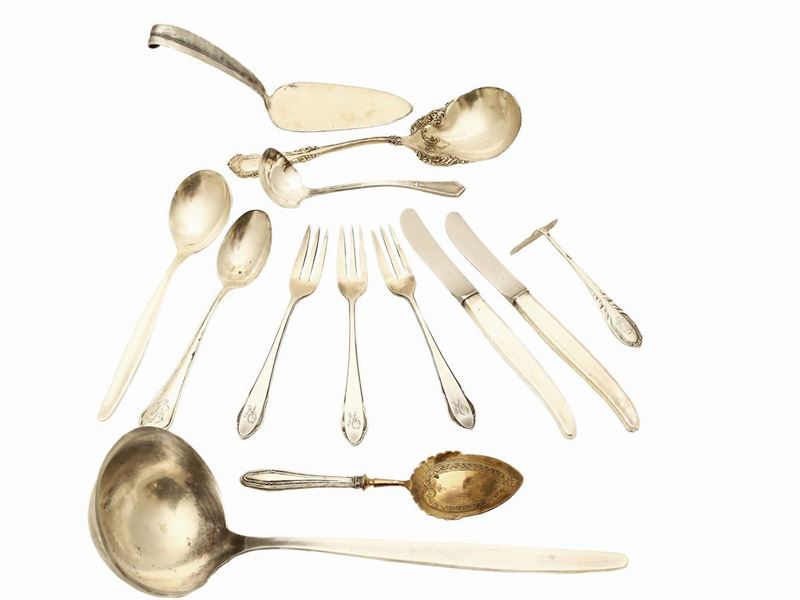 Miscellanea di Posate D'epoca in Metallo Argentato