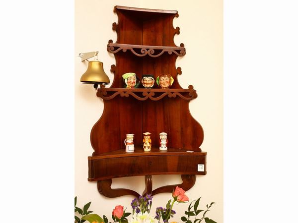 Corner etagere in mahogany  (second half of the 19th century)  - Auction Furniture and Paintings from the Piero Quaglia Foundation - Maison Bibelot - Casa d'Aste Firenze - Milano