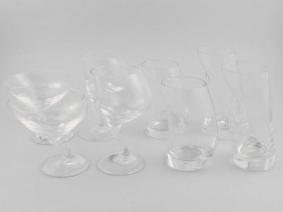Quattro Serie di Bicchieri di Design in Cristallo