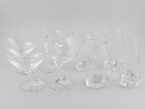 Quattro serie di bicchieri di design in cristallo