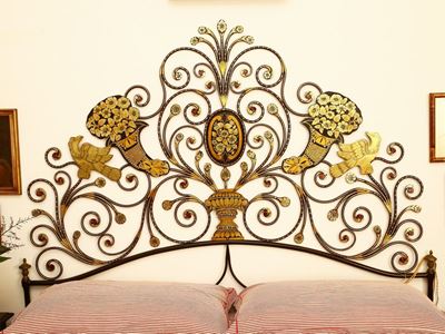Testiera per Letto Matrimoniale in Ferro Battuto Laccato