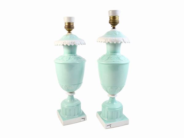 Pair of Richard Ginori porcelain table lamps