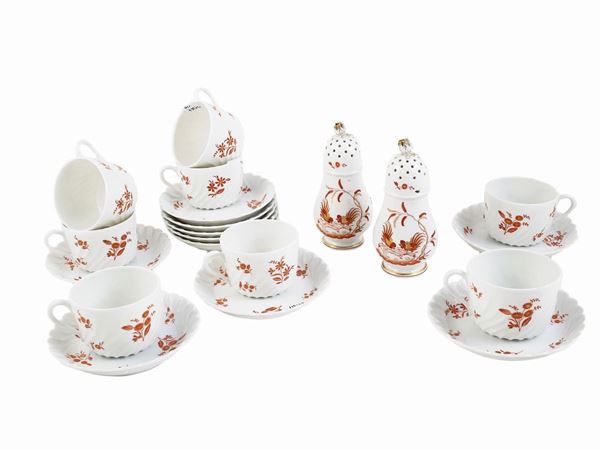 Serie di otto tazze da tè in porcellana Richard Ginori