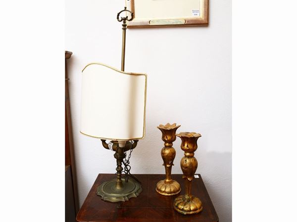 Florentine bronze oil lamp