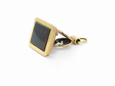 Pendente Sigillo in Oro Giallo con Diaspro