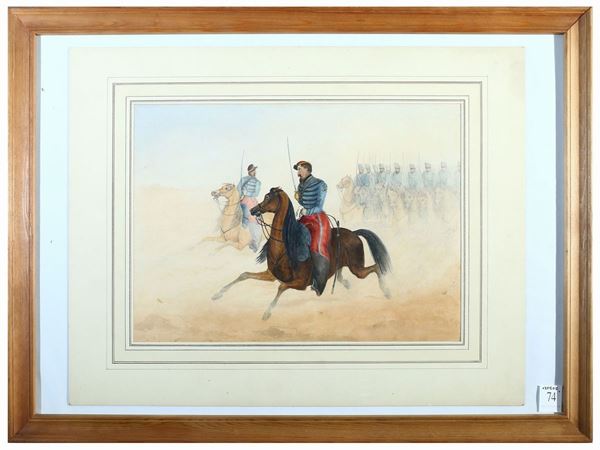 Chasseurs d'Afrique on horseback  (France, second half of the 19th century)  - Auction Furniture and Paintings from the Piero Quaglia Foundation - Maison Bibelot - Casa d'Aste Firenze - Milano