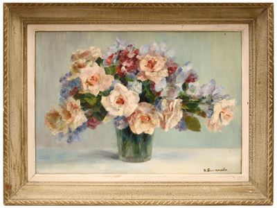 Due Dipinti Raffiguranti Rose