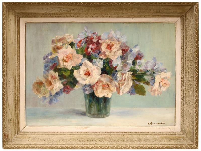 Due Dipinti Raffiguranti Rose