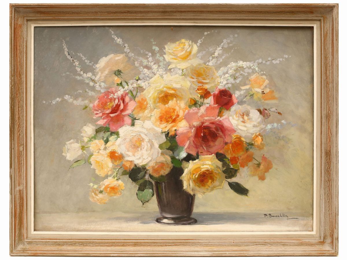 Due Dipinti Raffiguranti Rose
