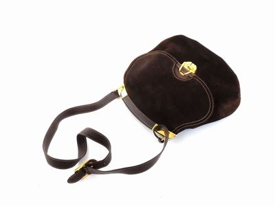 Borsa a Tracolla in Camoscio Marrone, Gucci