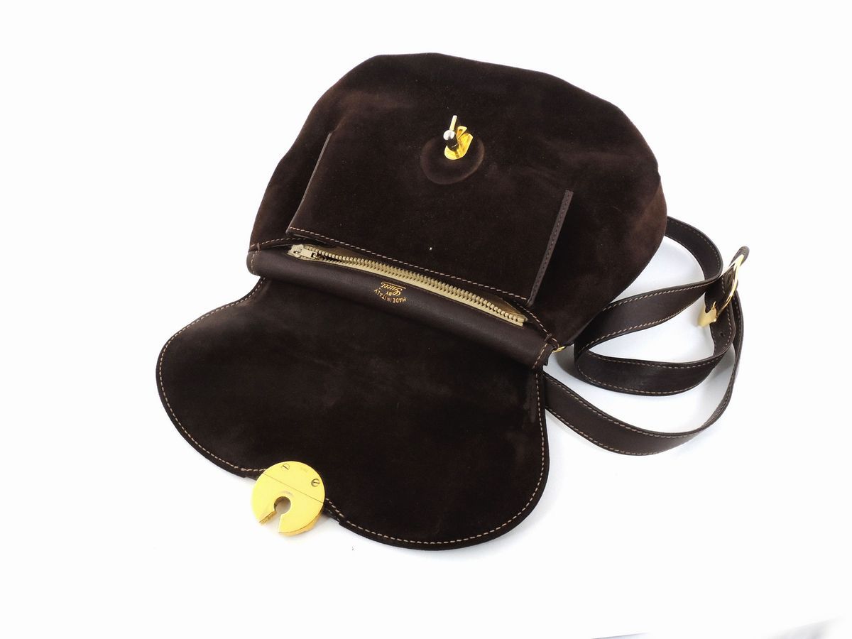 Borsa a Tracolla in Camoscio Marrone, Gucci