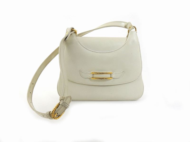 Borsa a Spalla in Pelle Bianca, Gucci