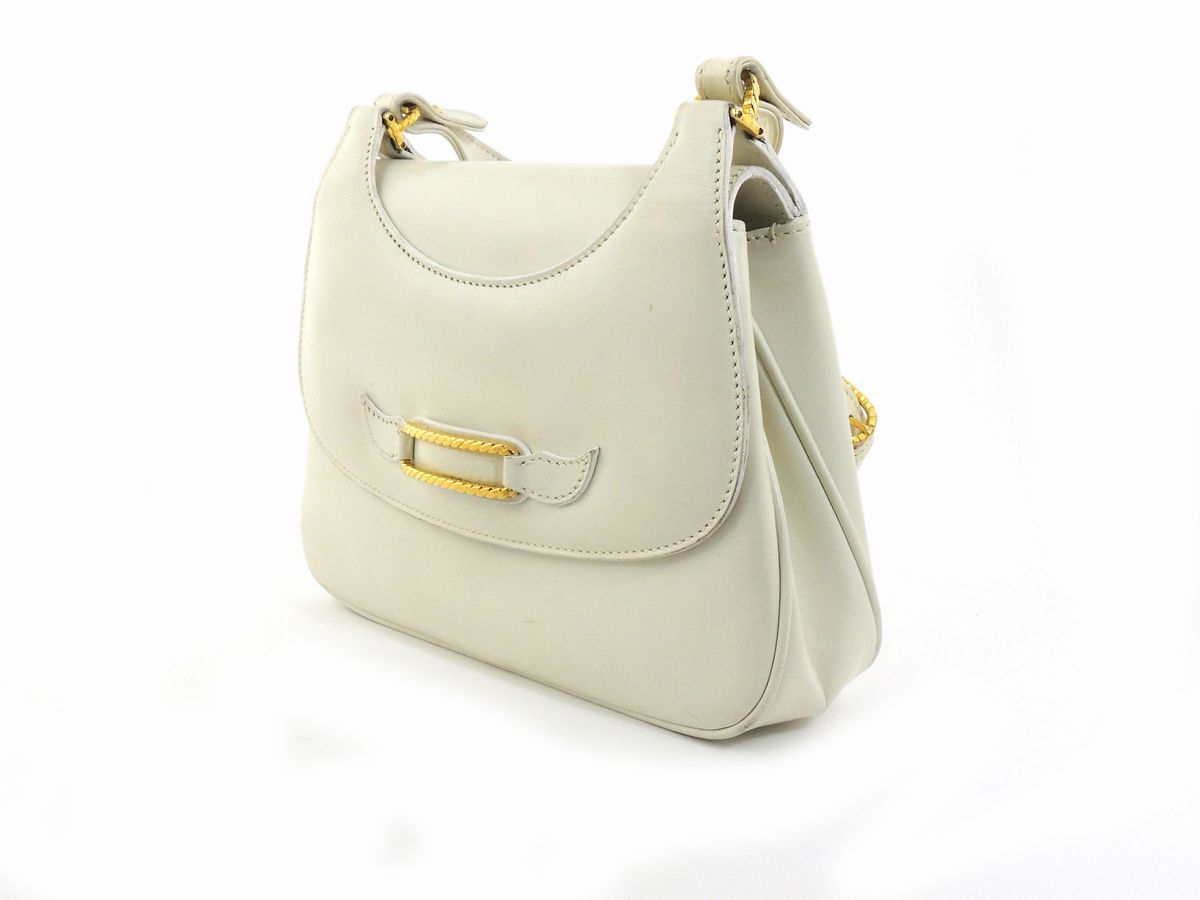 Borsa a Spalla in Pelle Bianca, Gucci