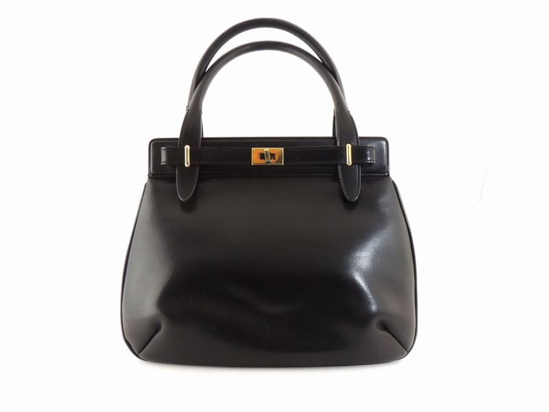 Borsa a Mano in Pelle Nera, Gucci