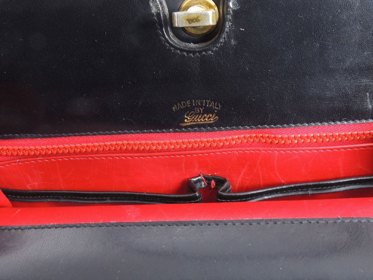 Borsa a Mano in Pelle Nera, Gucci