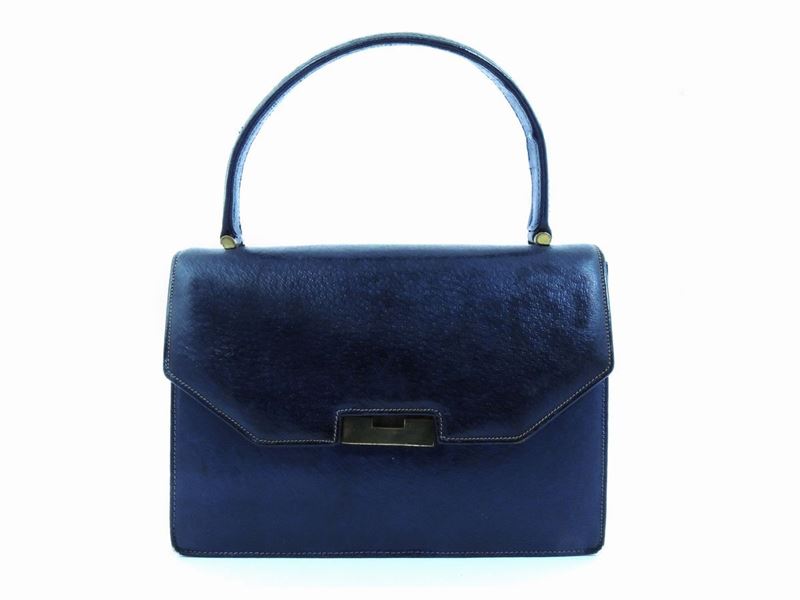 Borsa a Mano in Pelle di Cinghiale Blu, Gucci