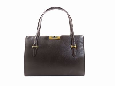 Borsa a Mano in Pelle Marrone, Gucci