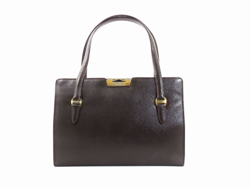 Borsa a Mano in Pelle Marrone, Gucci